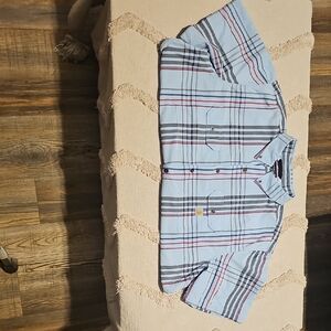 Carhartt Light Blue and Red Plaid Button Down Shirt